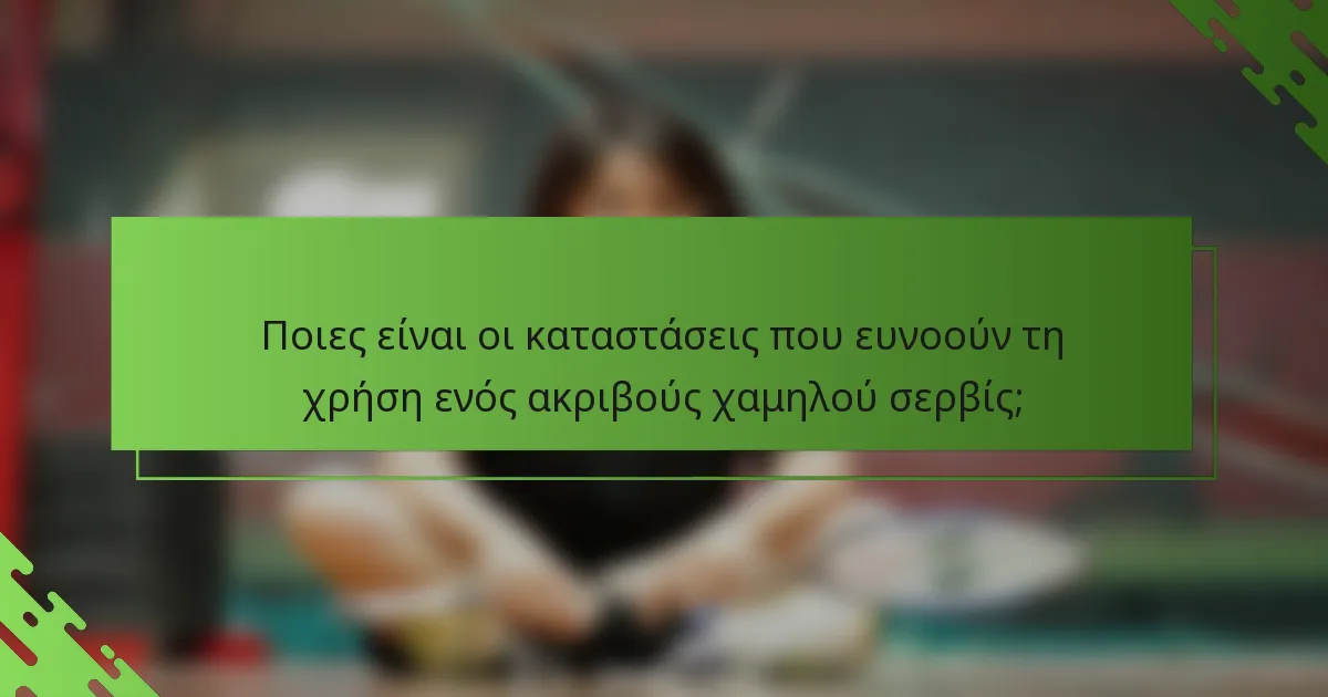 Ποιες είναι οι καταστάσεις που ευνοούν τη χρήση ενός ακριβούς χαμηλού σερβίς;